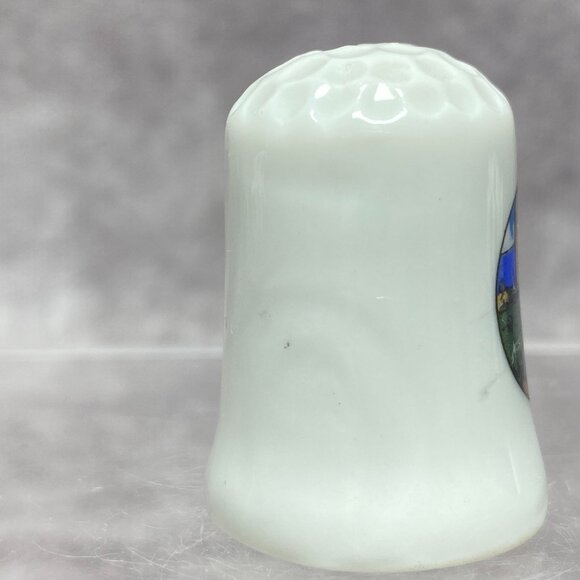 Wisconsin Souvenir Porcelain Thimble With Farm Scene Design Sewing Collectible - Picture 6 of 10